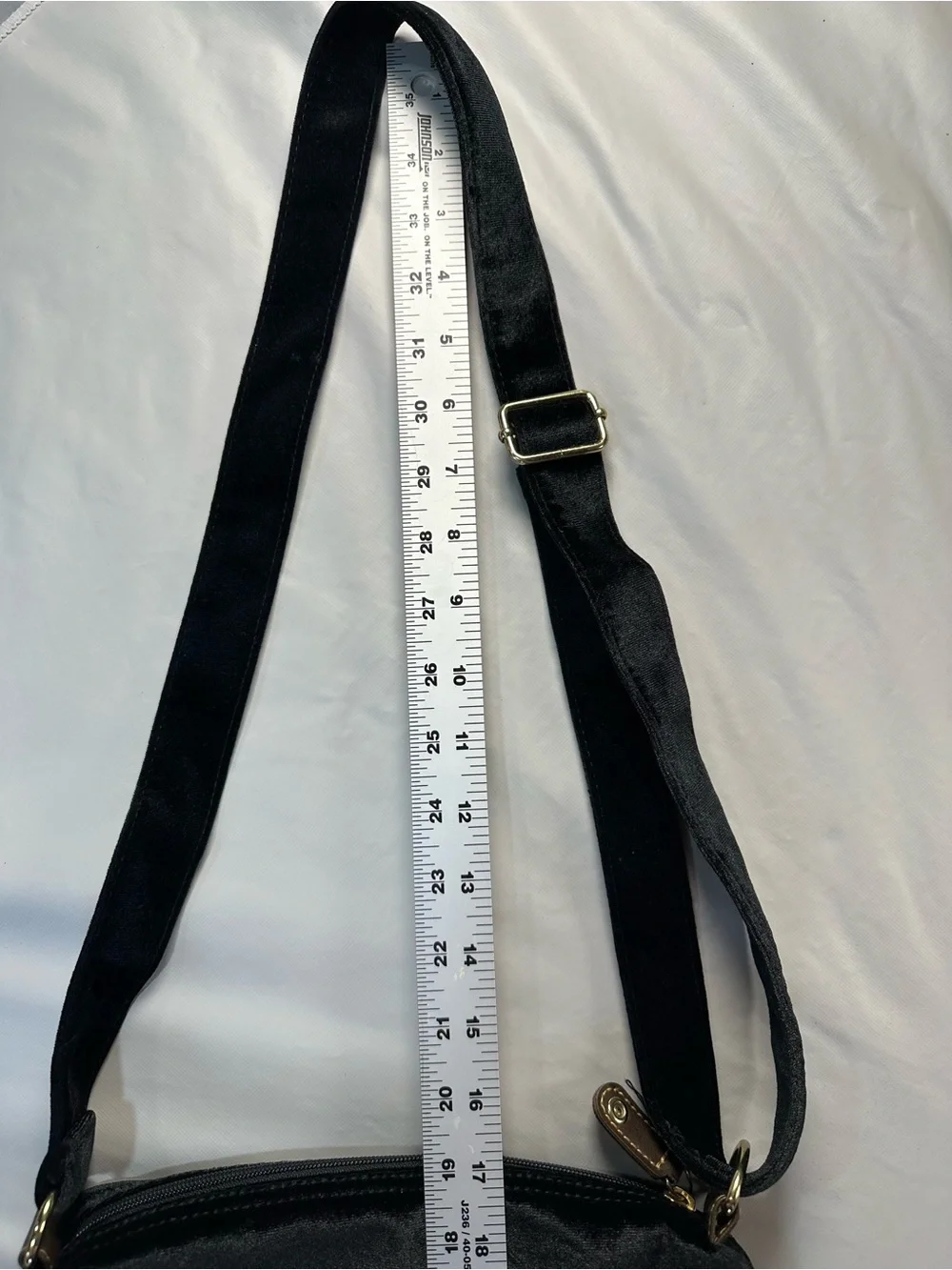 Black Velvet Crossbody Shoulder Bag - Unbranded Velvet Finish